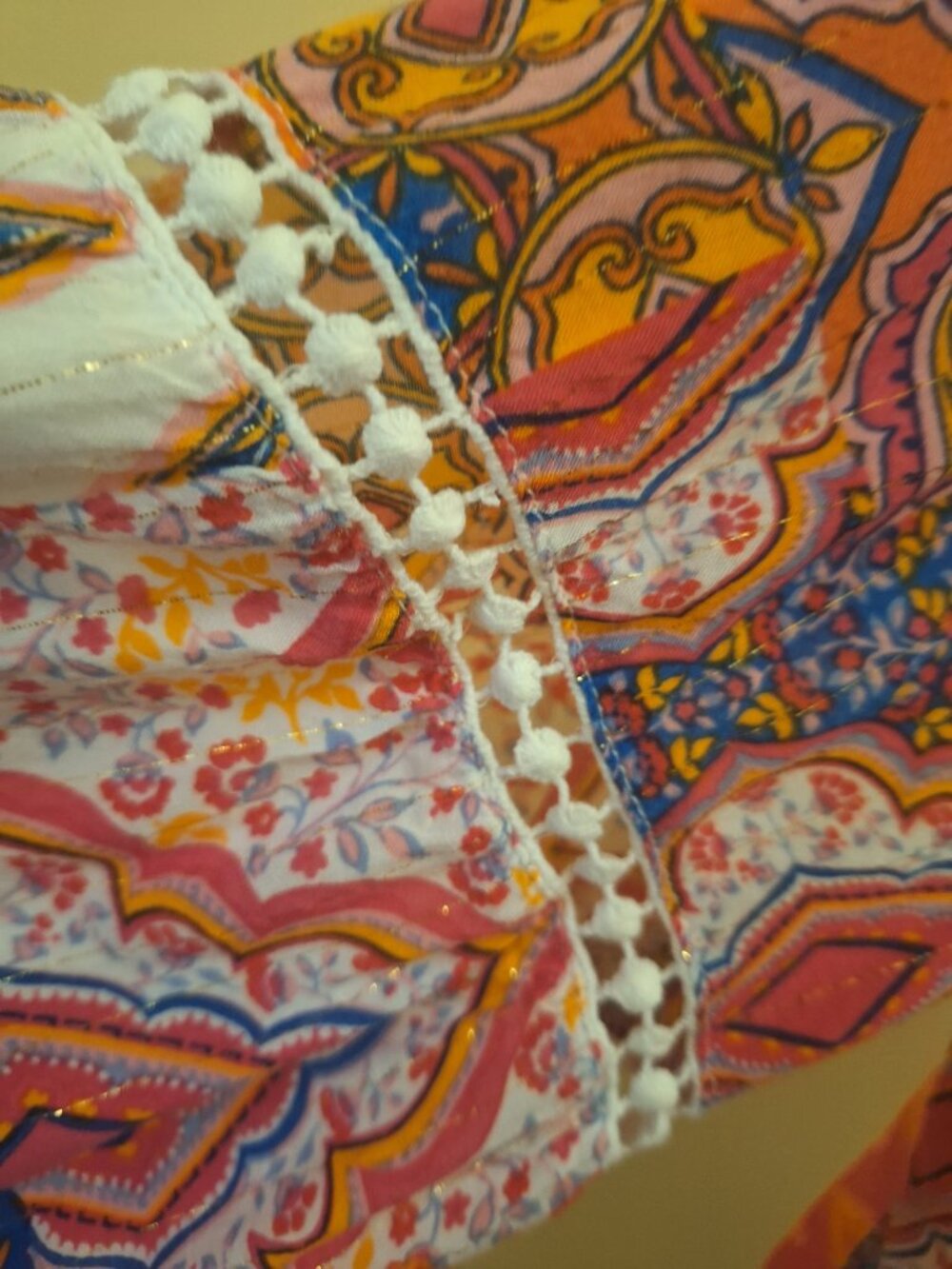Multi-Color Metallic Rayon Soft Blouse with Jazzy Design Size Large - Picture 4 of 6